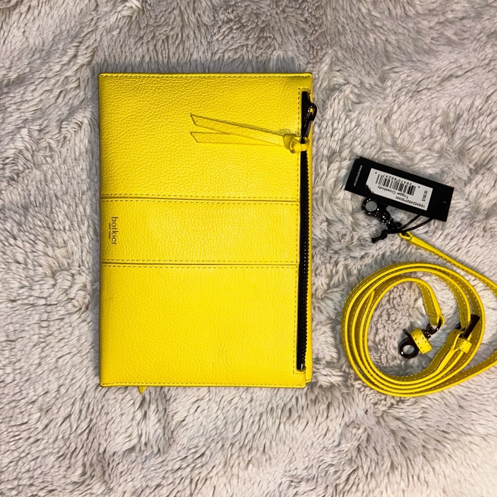 NWT Botkier Yellow Leather Clutch/Crossbody Bag - Picture 7 of 8